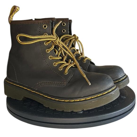 ***SOLD*** Dr. Martens 1460 Leather Lace-Up Cushioned Ankle Combat Boot Size 1 - Picture 3 of 6